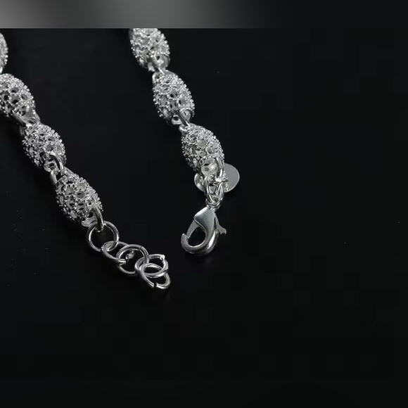 NIB S925 Sterling Silver Flower Beads Bracelet Hollow Ball Adjustable Chain - Picture 5 of 13